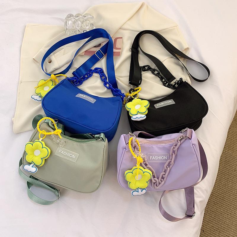 2025 новая нейлоновая сумка на плечо с цепочкой, сумка подмышку, модная повседневная маленькая квадратная сумка