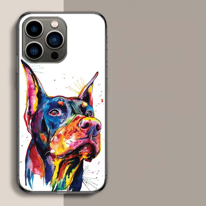 Животное Такса Доберман собака Чехол для телефона Для Apple Iphone 16E 16 17 Pro Max Air 15 Pro 14 Plus 12 13 Mini Чехол Милый Веселый