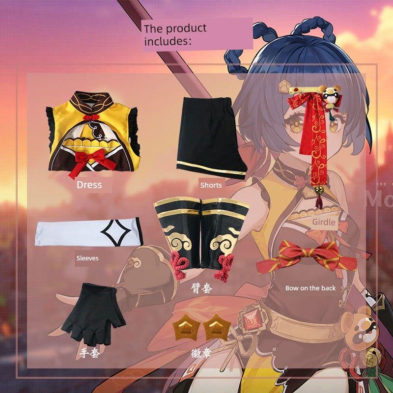 Genshin Impact Cosplay Amber, Xiangling, Hu Tao, Klee, Linghua, Keqing, Wendi Full Set of Costumes