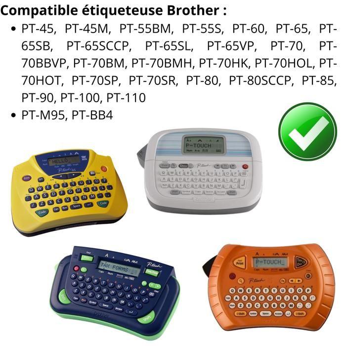 Белые этикетки - Phonillico® - MK221 - Лента 9мм - 8м - Совместимо с Brother P-touch