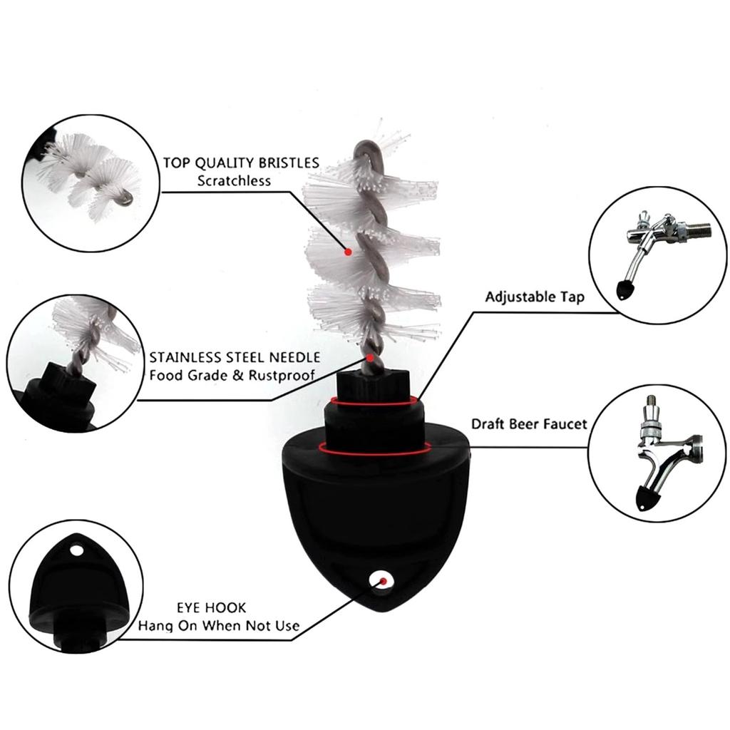 Набор из 5 заглушек для пивных кранов и щеток для чистки кранов разливного пива, обеспечивающих чистоту и свежесть кранов