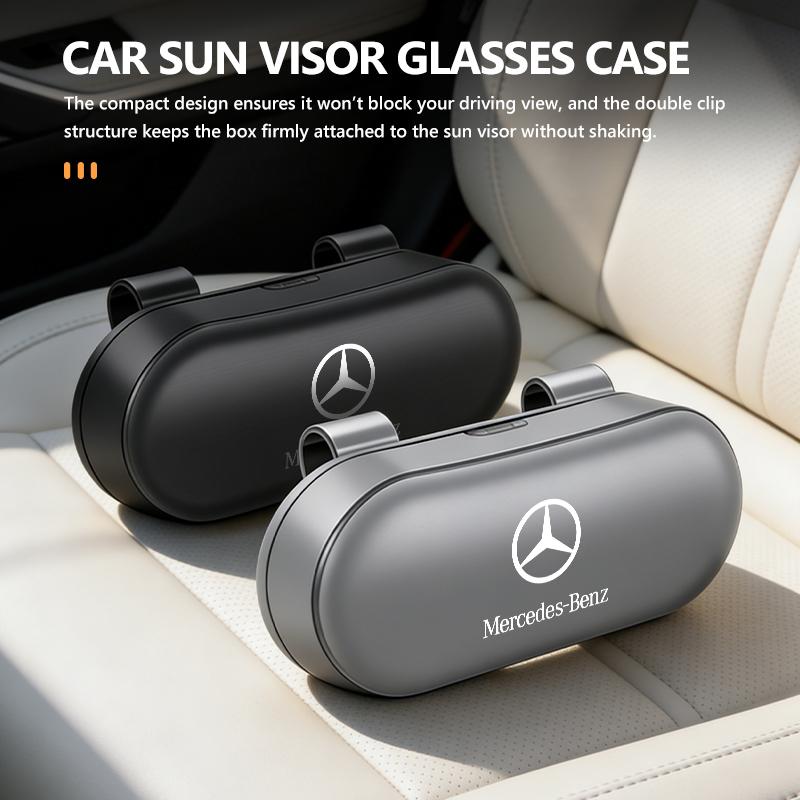 AABGR1 Car Sunglasses Holder Driving Glasses Holder Sun Visor Eyeglass Case For Benz CITAN VITO SPRINTER CLS SLK Sport ML C200 C260
