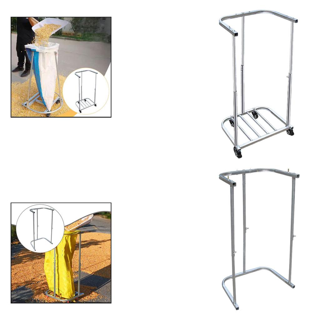 Steel Trash Bag Holder Stand Portable Frame for Garden Leaf Collection Outdoor Garage Laundry