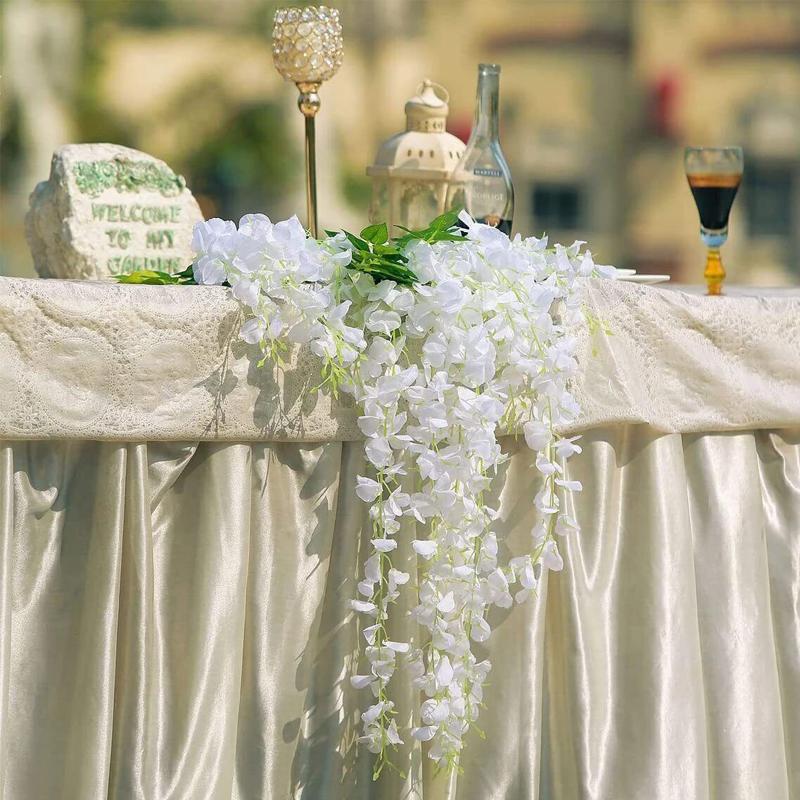 12X искусственные поддельные висячие шелковые цветы глициния виноградная лоза растение сад домашний декор