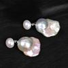 Natural Baroque Alien Freshwater Pearl Earrings French Elegant Retro Simple 925 Silver Earrings
