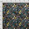 oneOone Cotton Flex Black Fabric Floral Sewing Craft Projects Fabric Prints By Yard 40 Inch