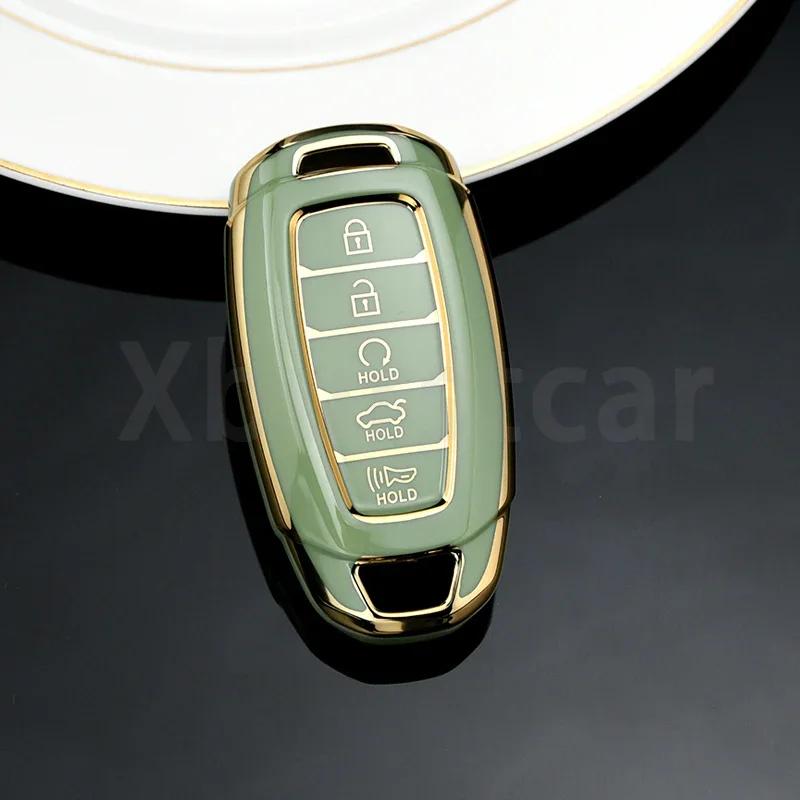 Auto Key Fob Shell For Hyundai I30 Ix35 KONA Encino Solaris Azera Grandeur Ig Accent Santa Fe Palisade TPU Car Key Case Cover
