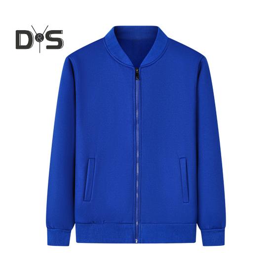 Unisex Coat Stand Collar Zip-up Carrdiagn Long Sleeves Elastic Cuff Hem Pure Color with Pocket Gym Enthusiasts Baseball Sport Jacket Daily Wear Work