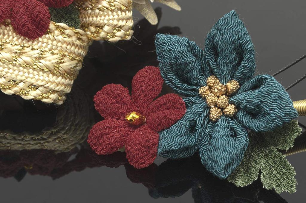 Hair Ornament Graduation Ceremony Coming of Age Ceremony 2 Piece Set Green Chrysanthemum Ping Pong Mom Corsage Ribbon Braid Crepe Tassel Decoration