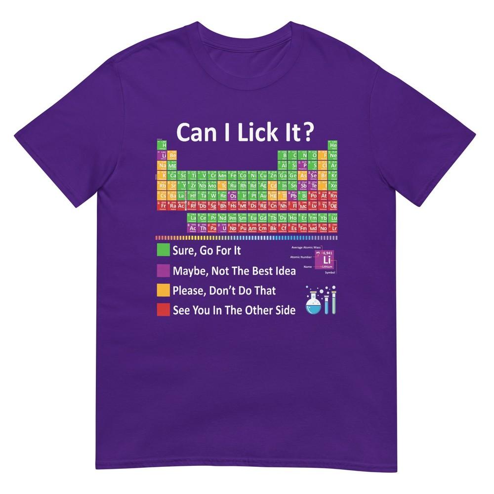 Can I Lick It Periodic Table Chart Science Teacher Cool Meme Tshirt