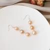 Natural Baroque Freshwater Pearl Earrings for Women's Long Style Full Body 925 Silver Vintage French Earrings