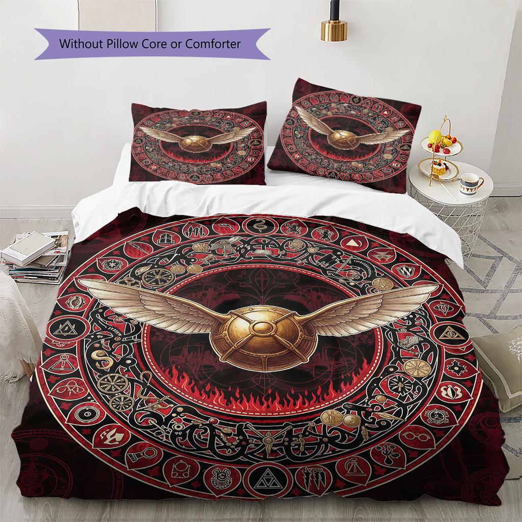 Magictools Pattern Bedding Quilt Set Quilt Cover Pillowcase Home Decoration Birthday Gift (1 * duvet cover + 2 * pillowcase, without core)
