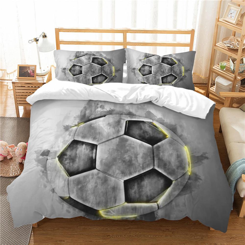 Bedding Cover Suit Football 3D Home Bedclothes Highly Quilt Cover King Queen Size Bedding Fashion Duvet Cover Set