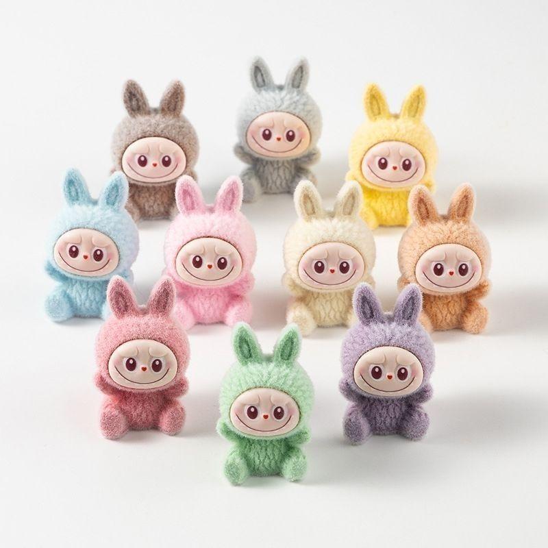 Plush Sitting Posture, Canvas, Desktop Accessories, Figurines, Car Console Decorations, Labubu Plush Toys