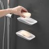 1Pcs Drainage Soap Box Wall Hanging Soap Rack Household Plastic Creative Toilet Simple  Holder Without Punching Soap Rack