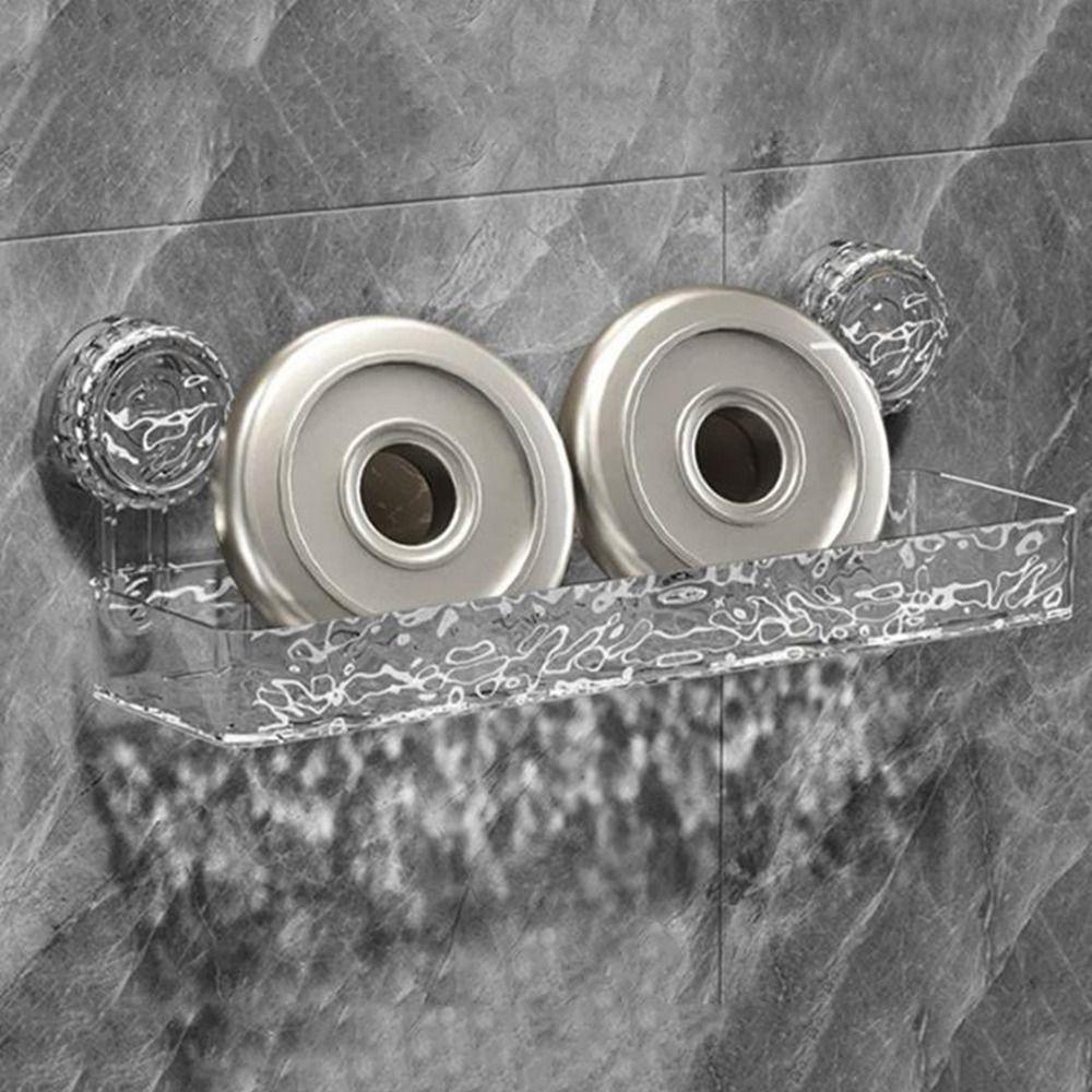 Punch-Free Shower Storage Rack Plastic Cosmetics Storage Rack Suction Cups Shower Shelves  for Home