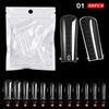 60Pcs Abs Extension False Nail Tips Sculpted Full Cover Nail Tips Fake Finger Uv Gel Polish Quick Building Mold Manicures Tool Set