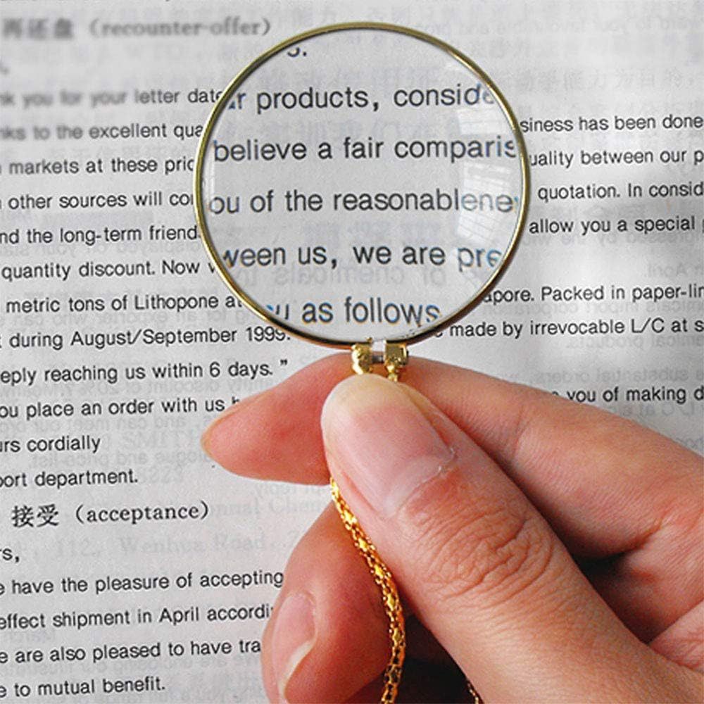 Hanging Ornament Necklace Magnifying Glass 5x Portable Monocle Durable Magnifier Pendant  Elderly