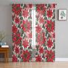 Рождественские Растения И Цветы Шторы Для Гостиной Спальни Домашнее Украшение Оконная Вуаль Тюлевая Штора Драпировки