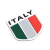 Aluminum Alloy Shield Styling Italian National Flag Emblem Decals Car Doors Decor Italy Flags Stickers