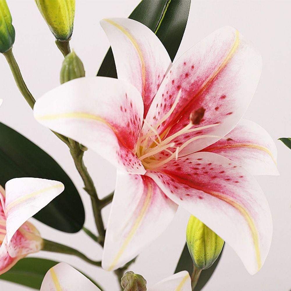 Шелковая лилия Брауна с эффектом реального прикосновения, пластиковые искусственные цветы для гостиной, для рабочего стола