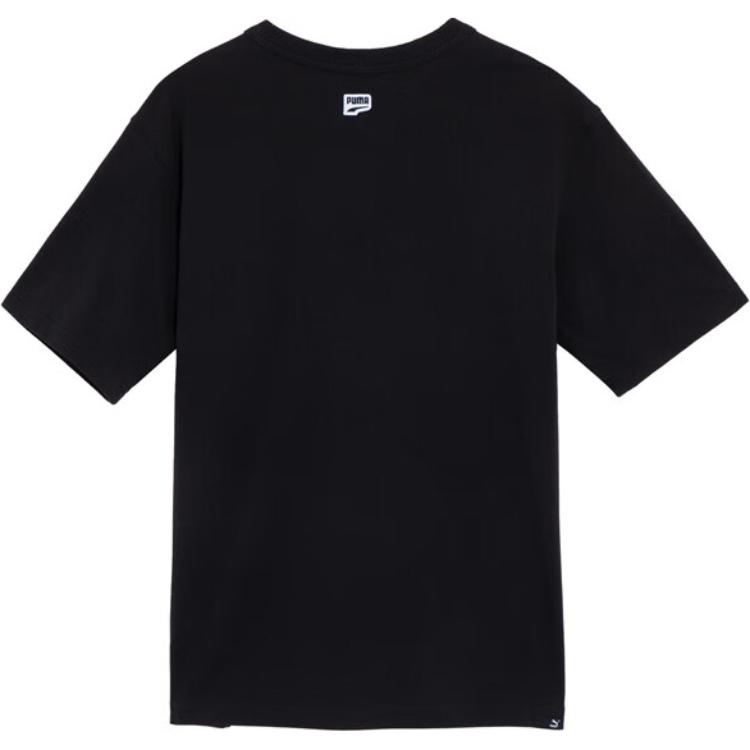 Puma Downtown American Letter Logo Print Casual Pullover Круглый вырез Дышащая футболка с коротким рукавом Унисекс Футболка Черная 535359-56