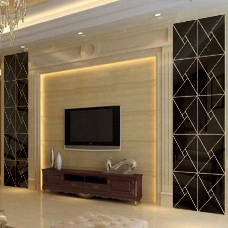 NEW 3D Square Wall Mirror Stickers Acrylic Self-Adhesive DIY Decal for TV Background Living Room Art Modern Home Decor