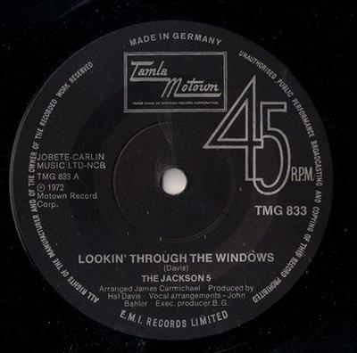 7-дюймовая пластинка JACKSON 5 - Lookin' Through The Windows TMG833 Tamla Motown 1972 UK Соул/Фанк Б/У