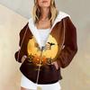 Women's Fashion Casual Halloween Printed Sweatshirt Autumn Winter Long Sleeve Cardigan With Pockets Zipper Hoodie Jacket