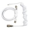 Gaming Keyboard Cable Nylon Type C To USB Double Sleeved Mechanical Keyboard Cable 9.8ft White