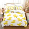 Cute Yellow Duck Duvet Cover Set High Quality Cartoon Style Bedding Set Comforter Cover Set For Girls Boys Kawaii Bedroom Decor