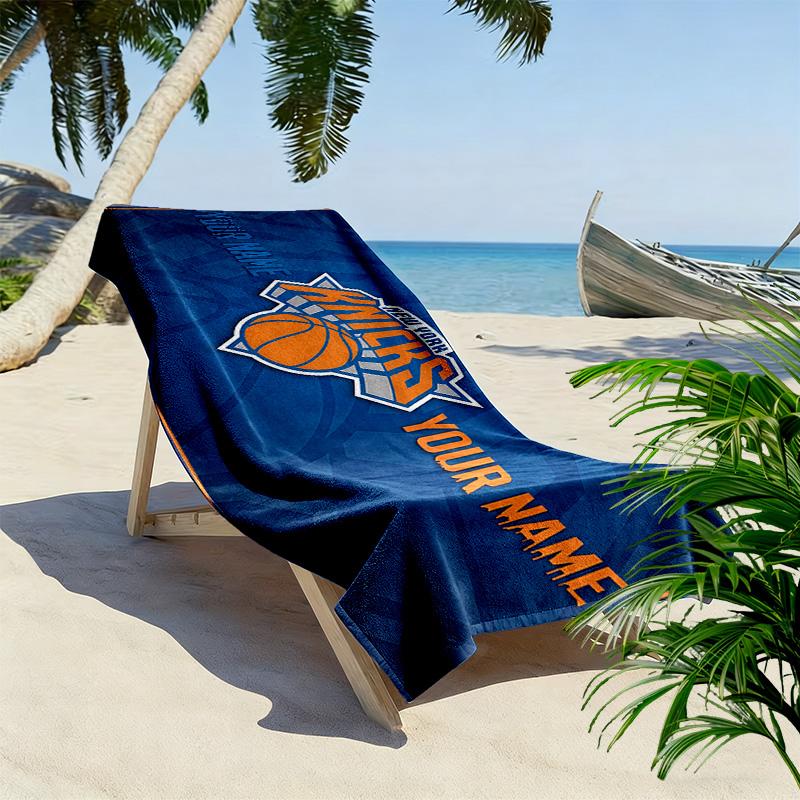New York Knicks Print Beach Towel, Large Soft Quick Dry Towel for Beach Camping Swimming