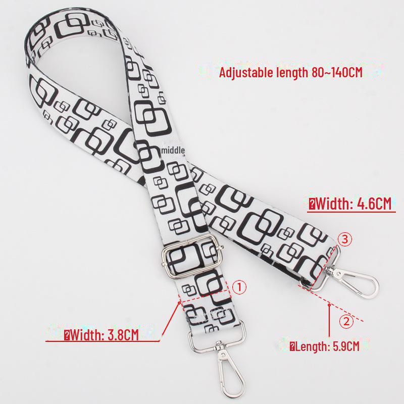 Регулируемый плечевой ремень с этническим принтом для женской сумки - многоцветный аксессуар