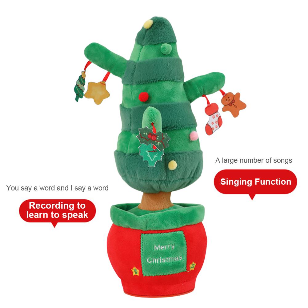Рождественская елка/снеговик/санта-клаус игрушка говорящая поющая рождественская игрушка мягкая плюшевая кукла рождественские подарки для семьи друзей малышей