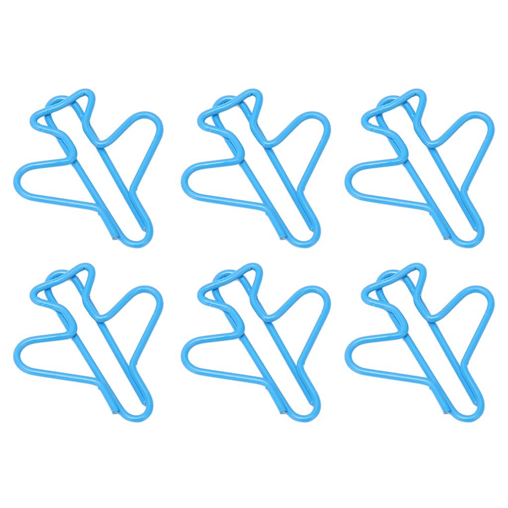 100Pcs Cute Paper Clips Plane Shape Design Covered Wire Bright Color Fancy Paperclips for Scrapbook