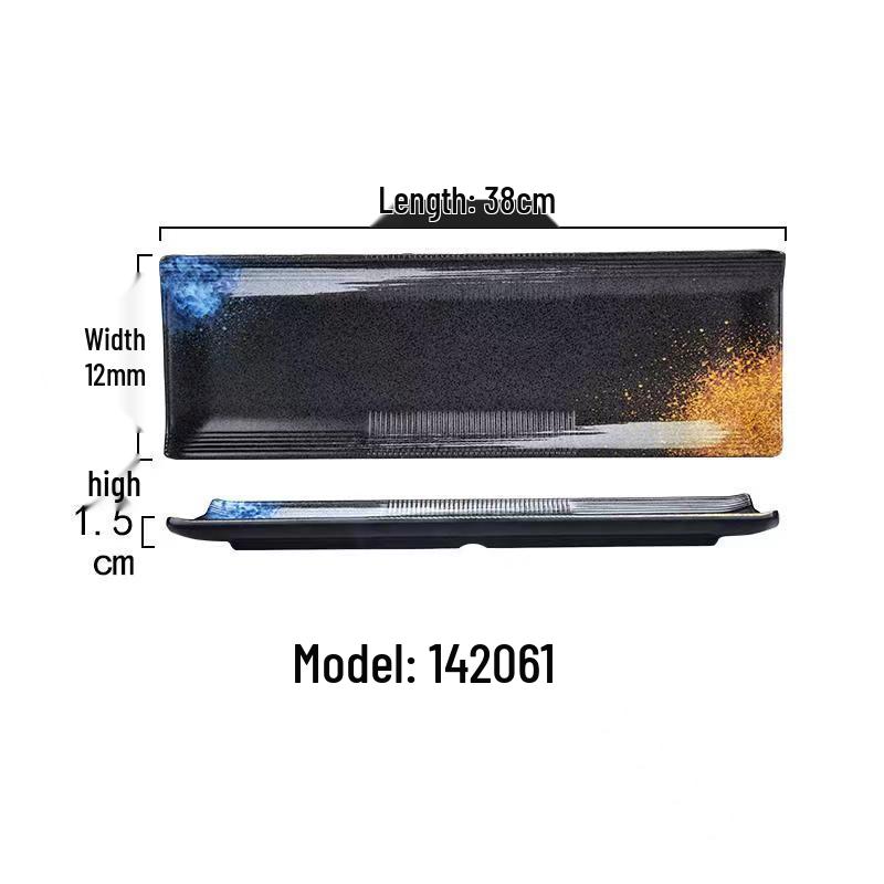 Japanese Melamine Rectangular Barbecue Side Dish Plate - Imitation Porcelain, Creative and Drop-Resistant for Hot Pot and Restaurants