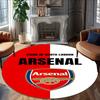1pc A-Arsenal Carpet, Round Rug, Comfortable, Suitable for Entryways, Living Rooms, Office, And Bedrooms, Christmas Decoration