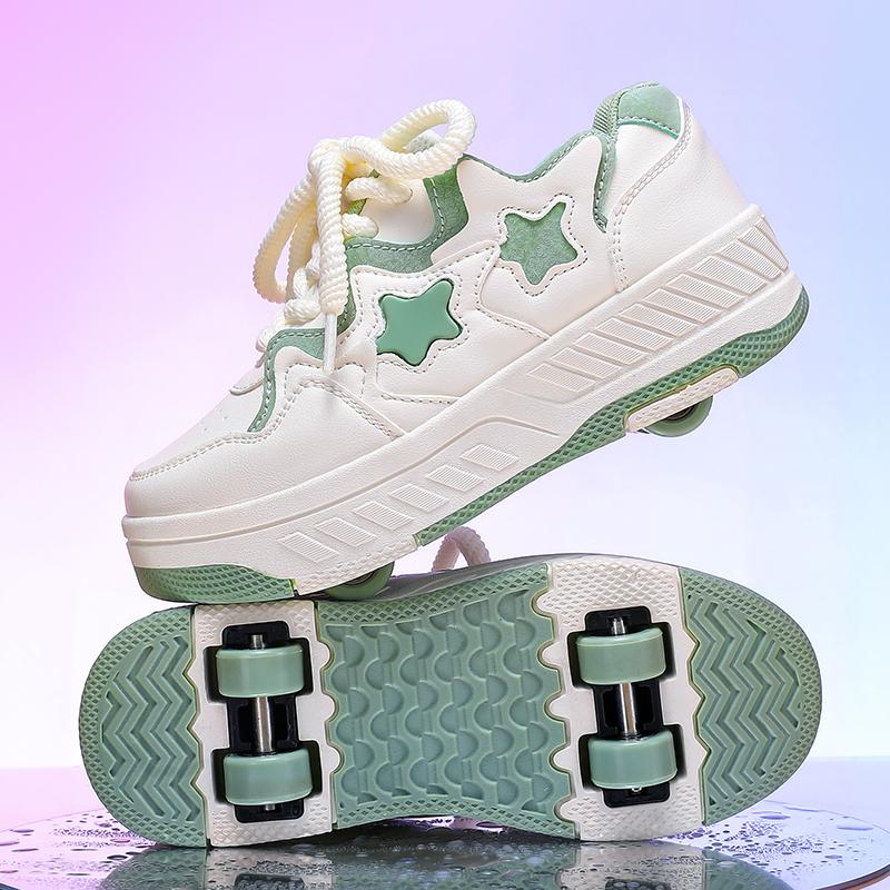 29-40 Детские четырехколесные спортивные ботинки Роликовые коньки Можно спрятать как плоские спортивные туфли Обувь для катания на коньках Спортивная обувь, Женские ботинки для катания на льду