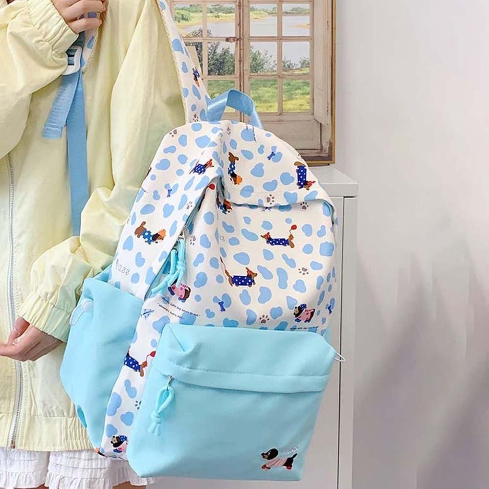 Daypack Students School Bag Casual Large Capacity Backpack Nylon Dachshund Backpack Sport