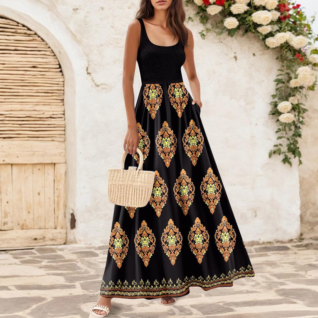 Women's Flowing Dresses Women's Summer Dresses Casual Long Dresses Cute Floral Long Dresses