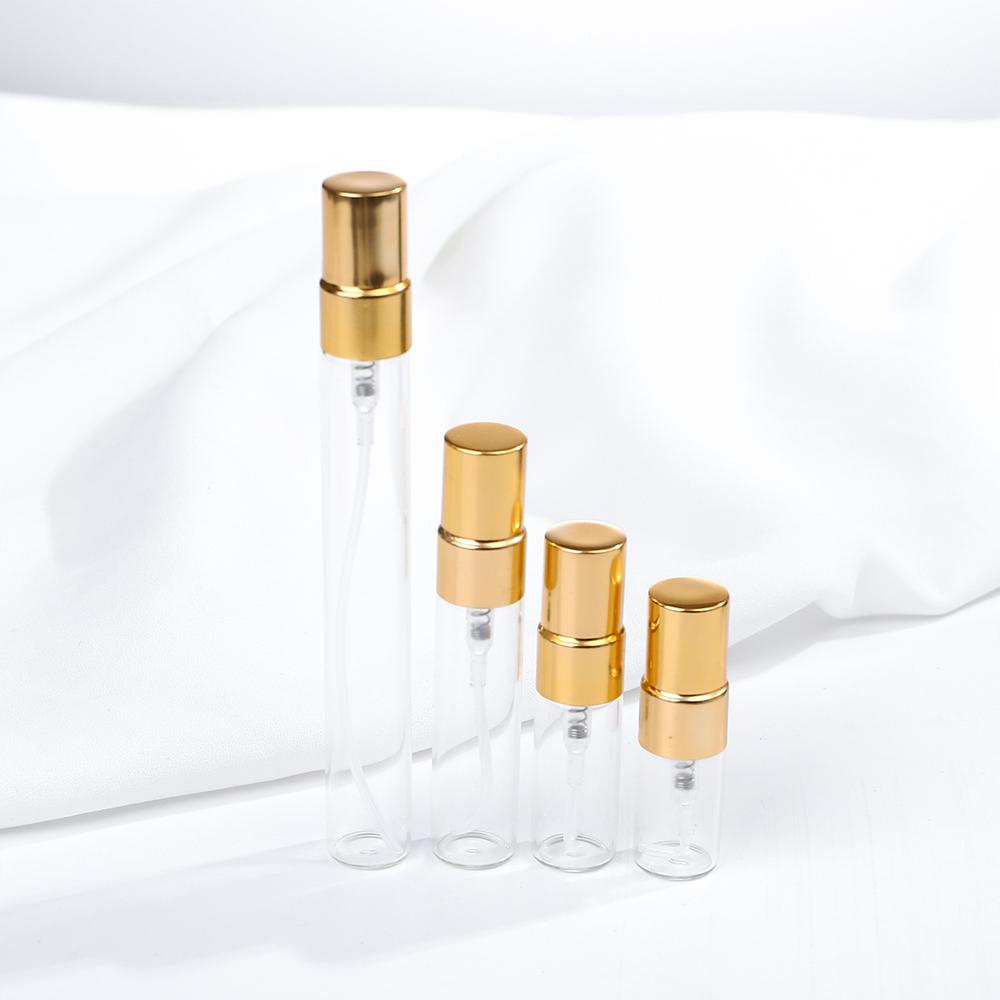 30/50pcs 100pcs 2ml/3ml/5ml/10ml Glass Refillable Perfume Bottle Empty Spray Bottle Atomizer Perfume Bottles Metal spray bottle