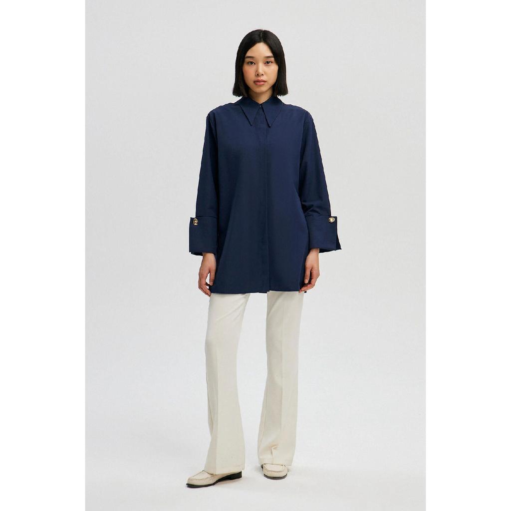 Wide Cuff Poplin Shirt