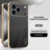 Thin Light Electroplated Golden Thread Pattern Phone Case for IPhone 17 Air 16 Pro 15 14 13 12 11 ProMax Plus Shockproof Cover