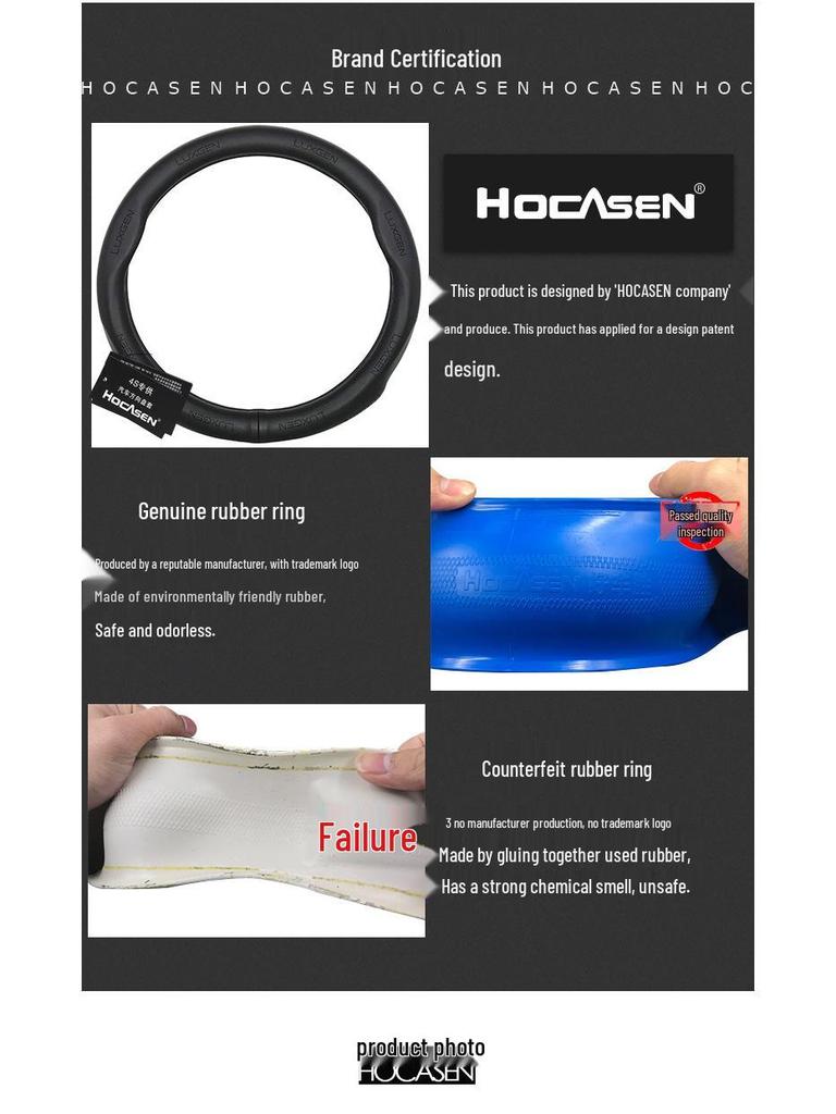 Genuine Leather Steering Wheel Cover for Luxgen Big 7, U6, U6 Sedan, S5, and Sharp 3 MPV