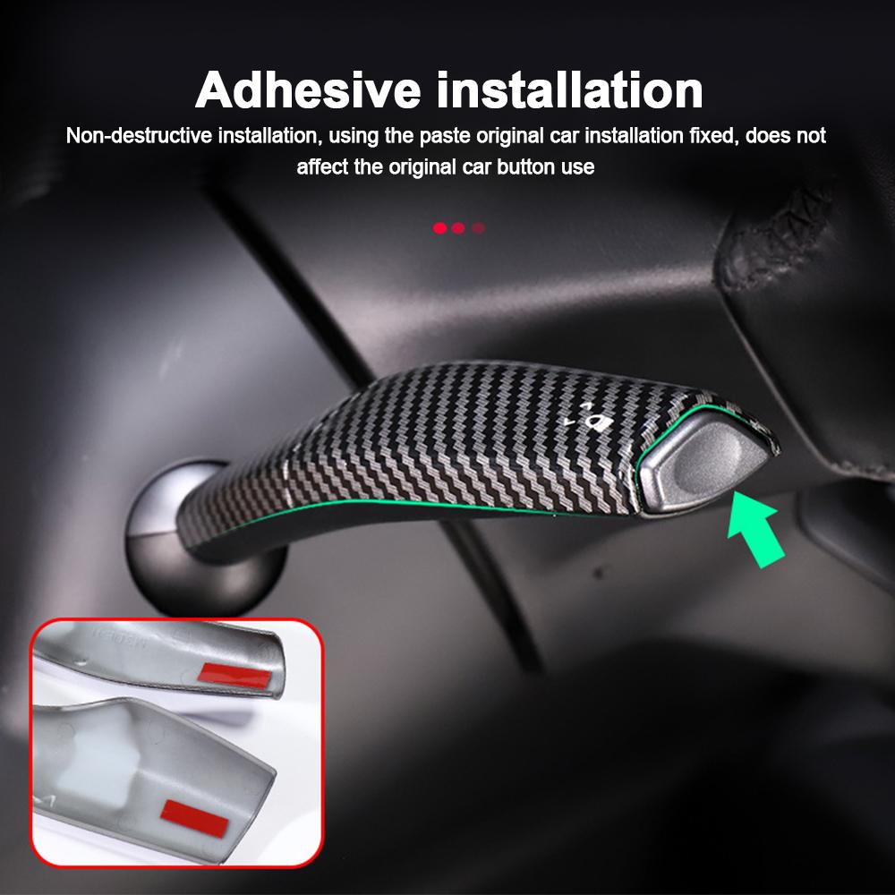 1 пара защитных чехлов для рулевого колеса из углеродного волокна для Tesla Model 3 Y ABS, чехлов для автомобильной колонки, декоративных аксессуаров