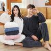 Autumn and Winter New Warm Flannel Women's Pajamas Set with Sleeves and Trousers Two-Piece Homewear Set