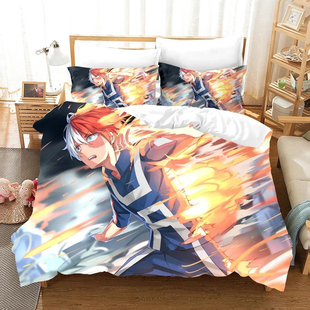 Anime Printed My Hero Academia 3D Duvet Cover Bedding Set Comforter Linen Pillowcases Home Decor Single Double Twin King Queen