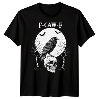 F-CAW-F Забавная футболка с мемом про ворону, саркастичная, готическая, на Хэллоуин, для взрослых#21