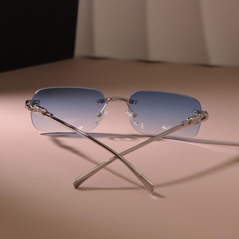 Retro Rimless Fashion Glasses for Men And Women - Simple Style PC Mirror Lens Ideal for And Everyday Wear