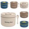 Stainless Steel Thermal Lunch Box Round Dining Box Insulated Food Container  Tableware